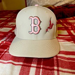 Custom Cherry Blossom Boston RedSox fitted hat size 71/4 can make in other sizes
